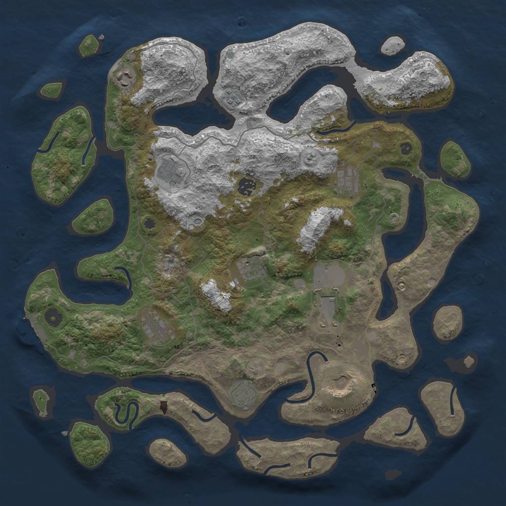 Rust Map: Procedural Map, Size: 4250, Seed: 3631, 14 Monuments