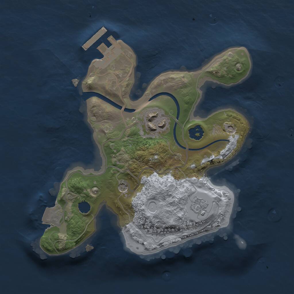 Rust Map: Procedural Map, Size: 2000, Seed: 1575295239, 5 Monuments