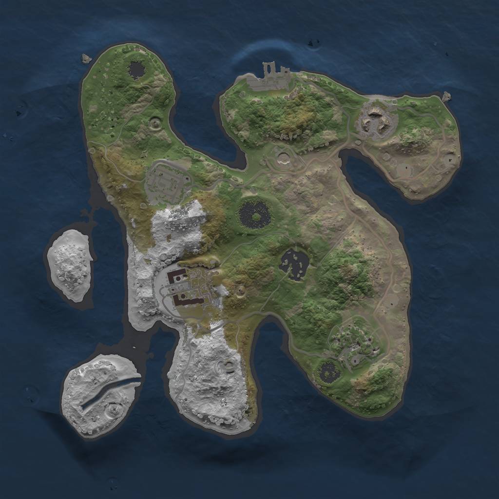 Rust Map: Procedural Map, Size: 2500, Seed: 220257704, 9 Monuments