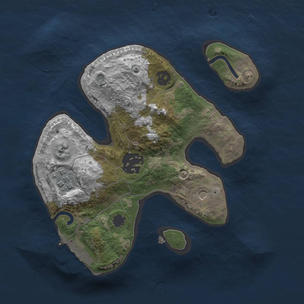 Rust Map: Procedural Map, Size: 2100, Seed: 624168168, 6 Monuments