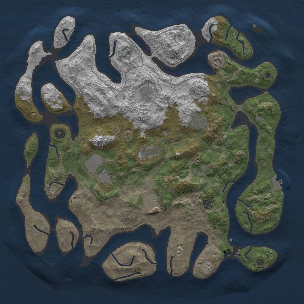 Rust Map: Procedural Map, Size: 4400, Seed: 8325567, 12 Monuments