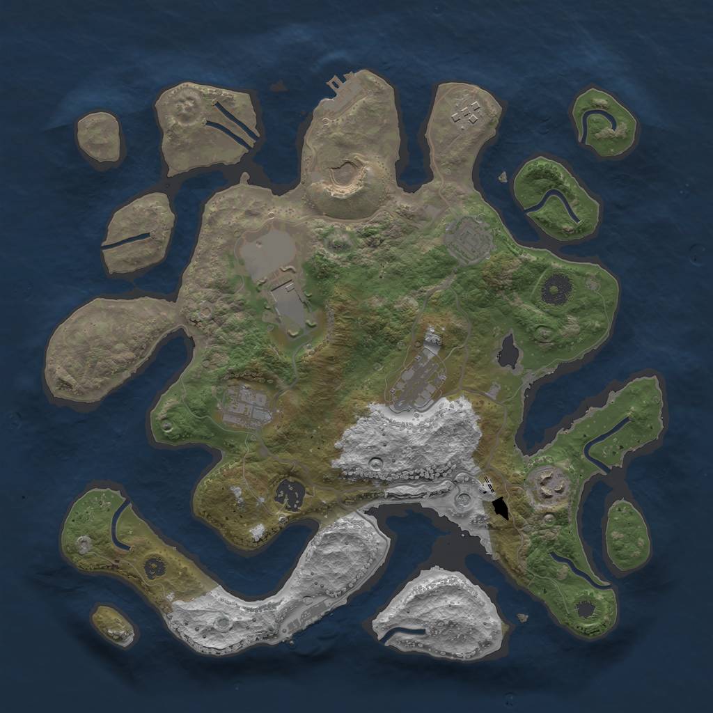 Rust Map: Procedural Map, Size: 3500, Seed: 984562589, 13 Monuments