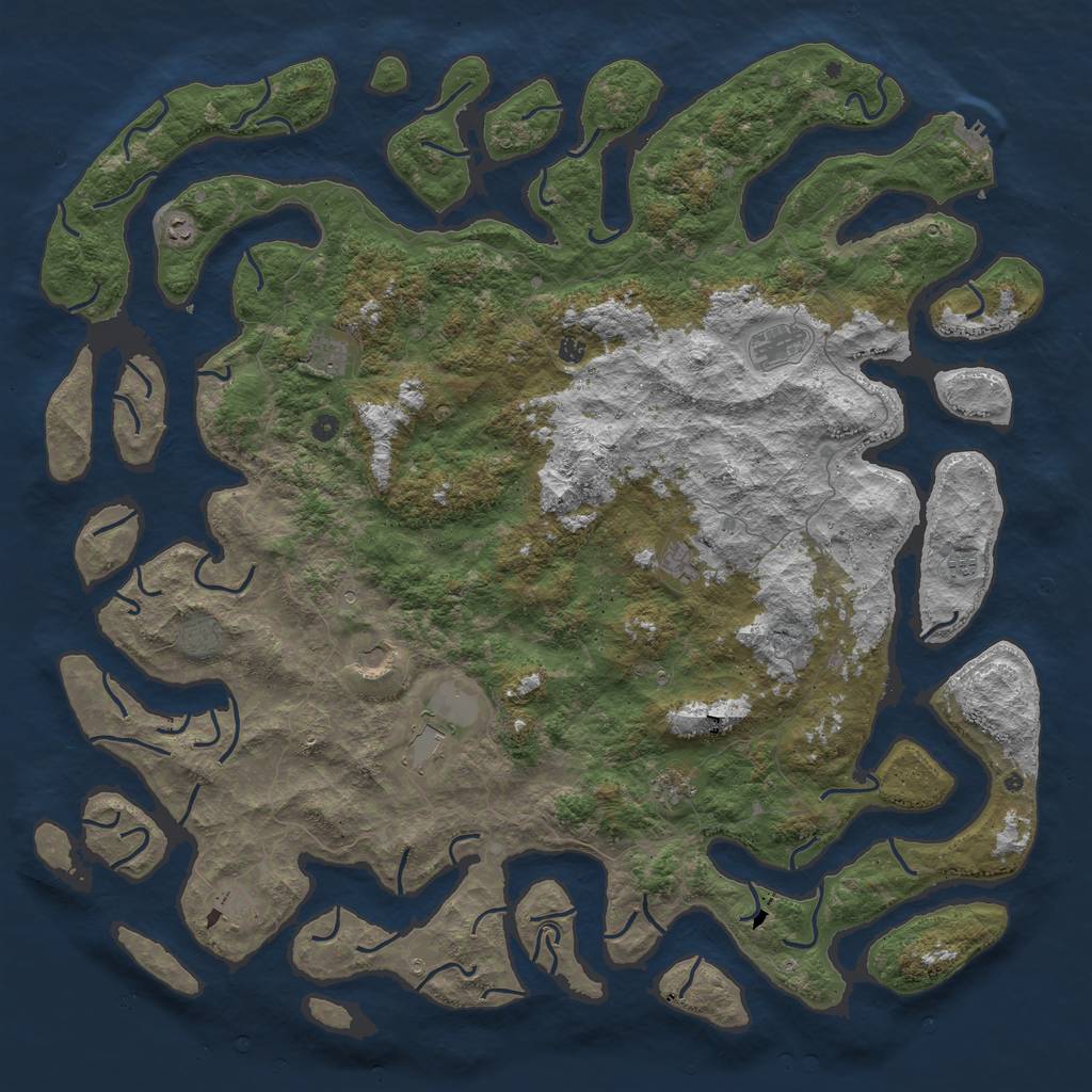 Rust Map: Procedural Map, Size: 6000, Seed: 324672, 15 Monuments