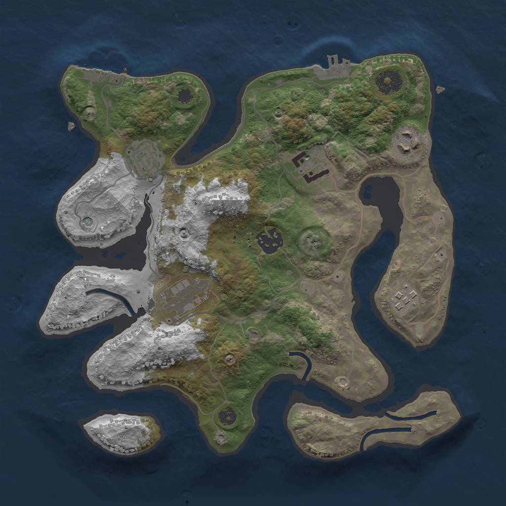 Rust Map: Procedural Map, Size: 3000, Seed: 1635687117, 11 Monuments