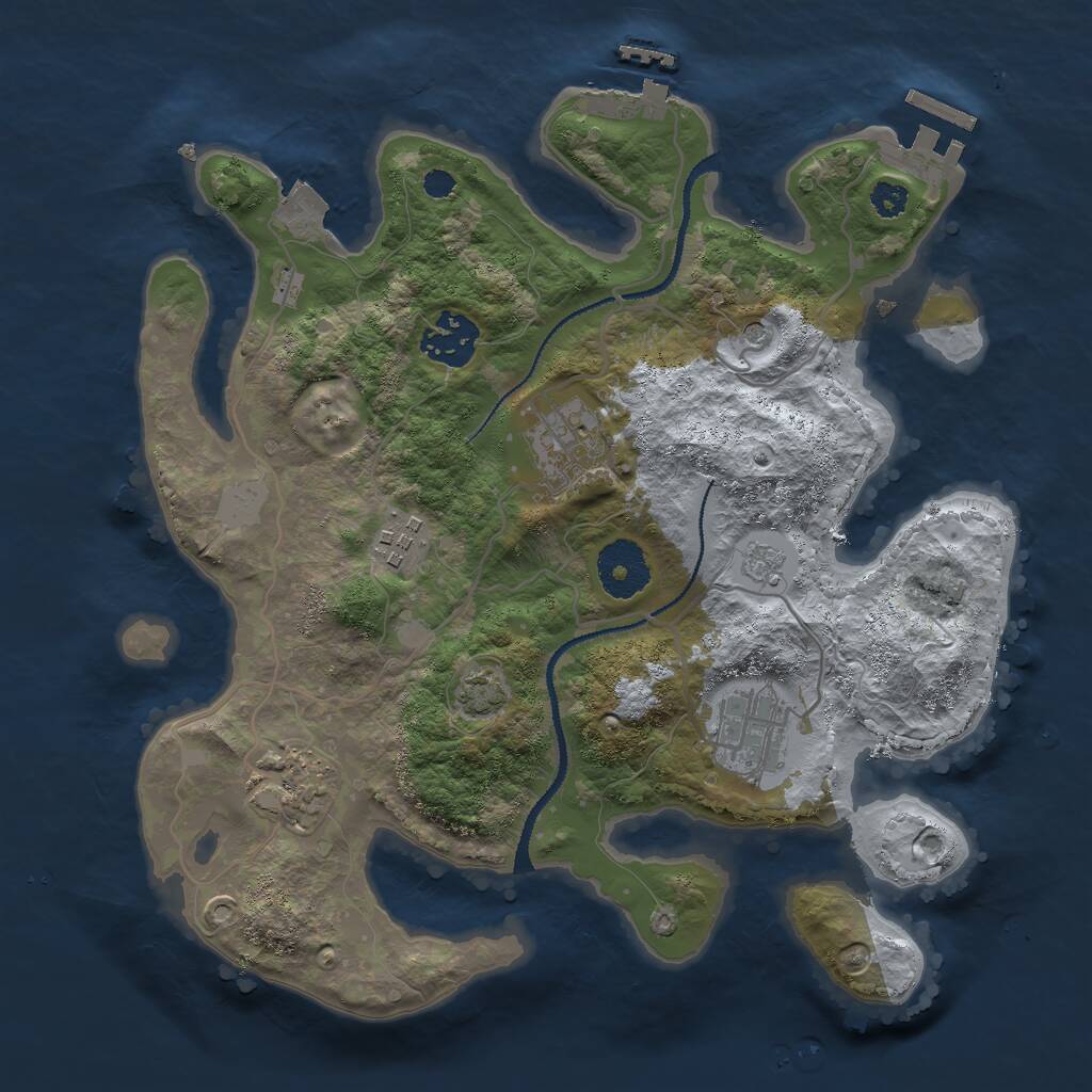 Rust Map: Procedural Map, Size: 3000, Seed: 2026266588, 11 Monuments