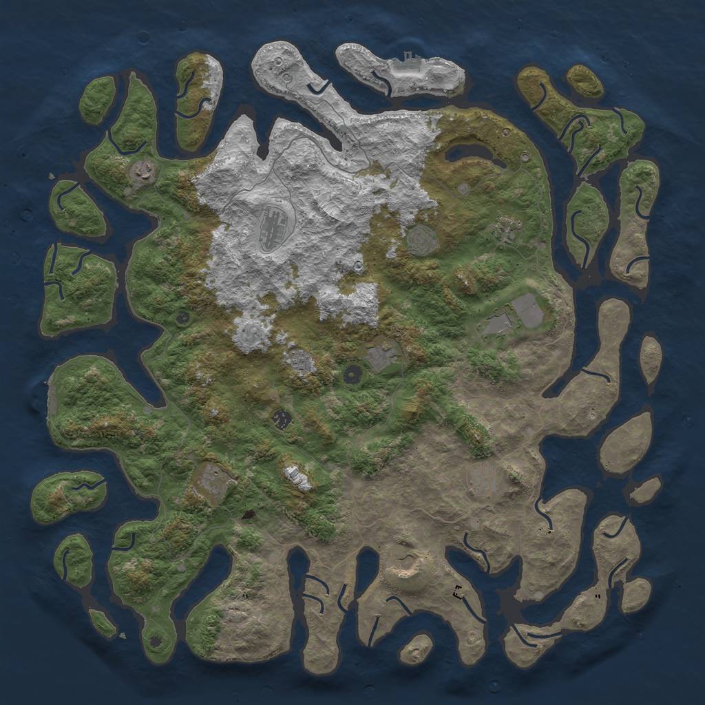 Rust Map: Procedural Map, Size: 5500, Seed: 882661492, 16 Monuments