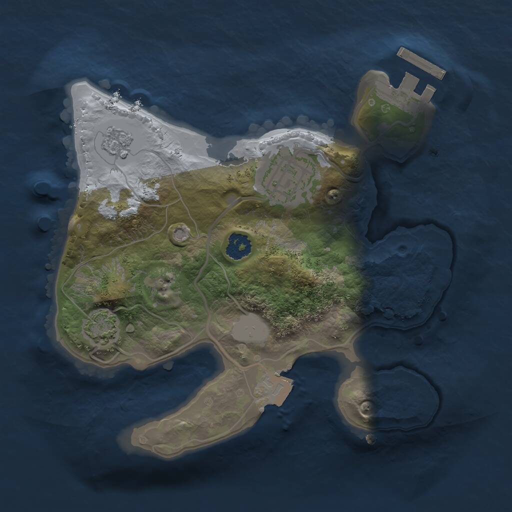 Rust Map: Procedural Map, Size: 2000, Seed: 1124799276, 5 Monuments
