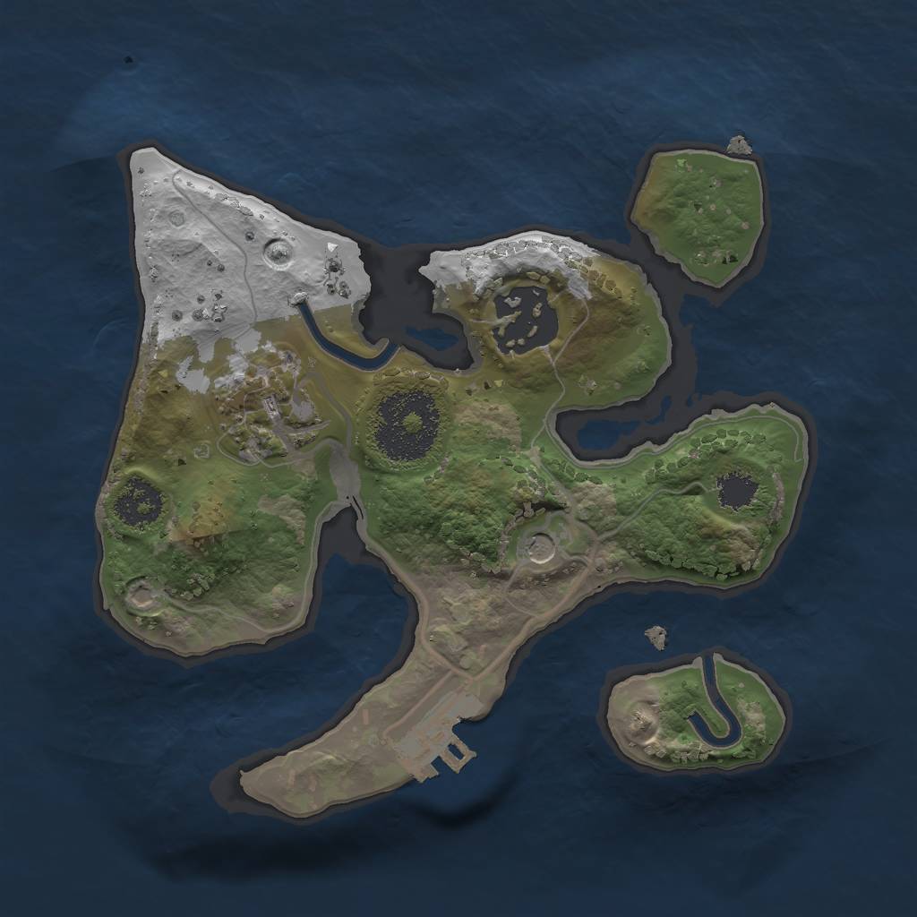 Rust Map: Procedural Map, Size: 2000, Seed: 1124799276, 6 Monuments