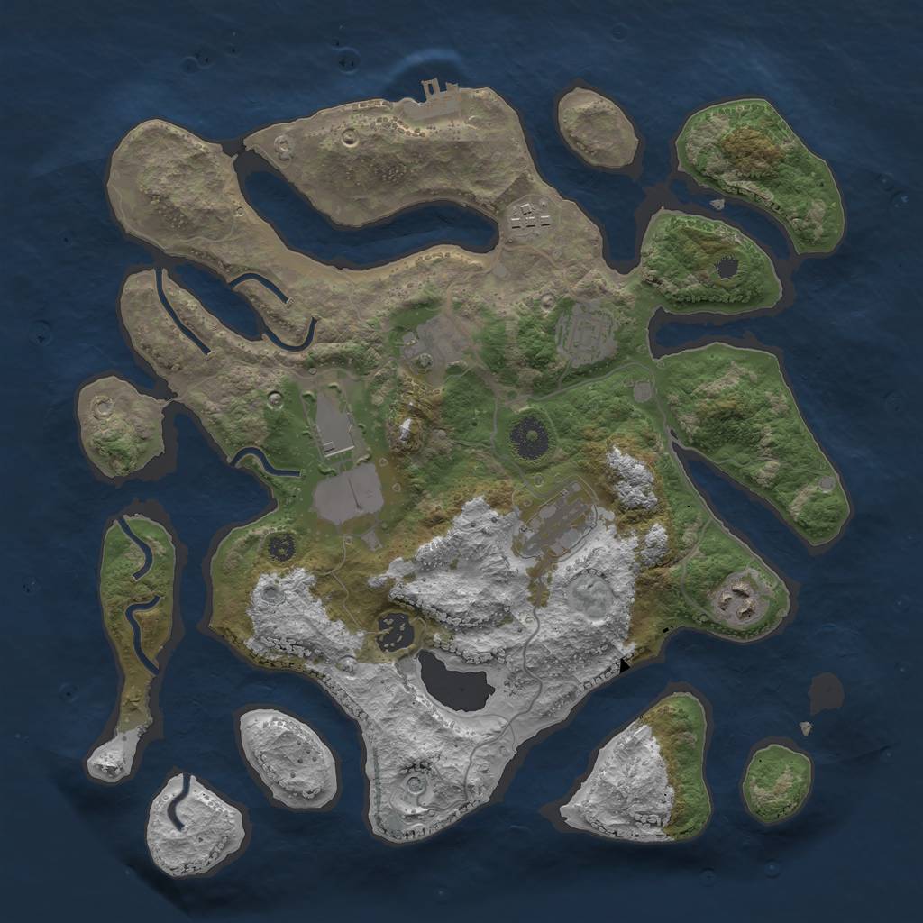 Rust Map: Procedural Map, Size: 3500, Seed: 37178056, 11 Monuments