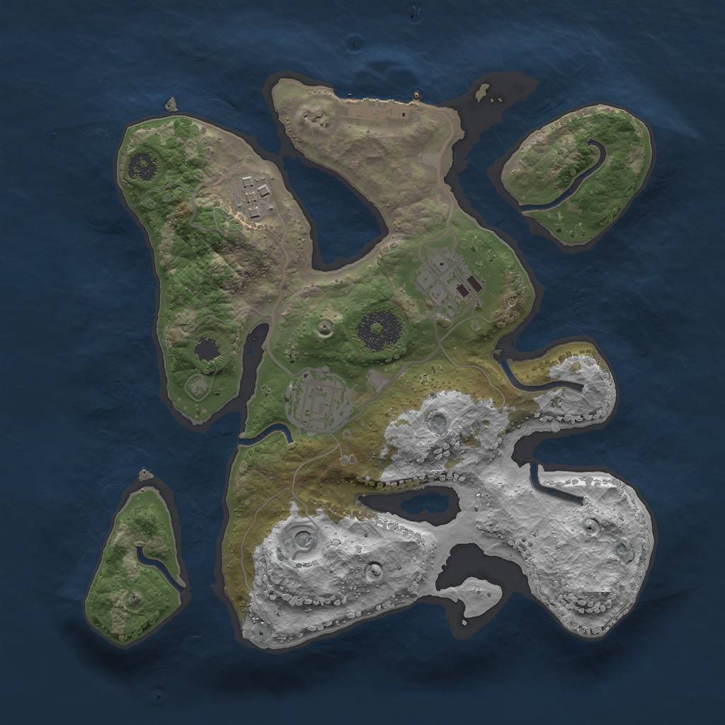 Rust Map: Procedural Map, Size: 2600, Seed: 1575295239, 7 Monuments