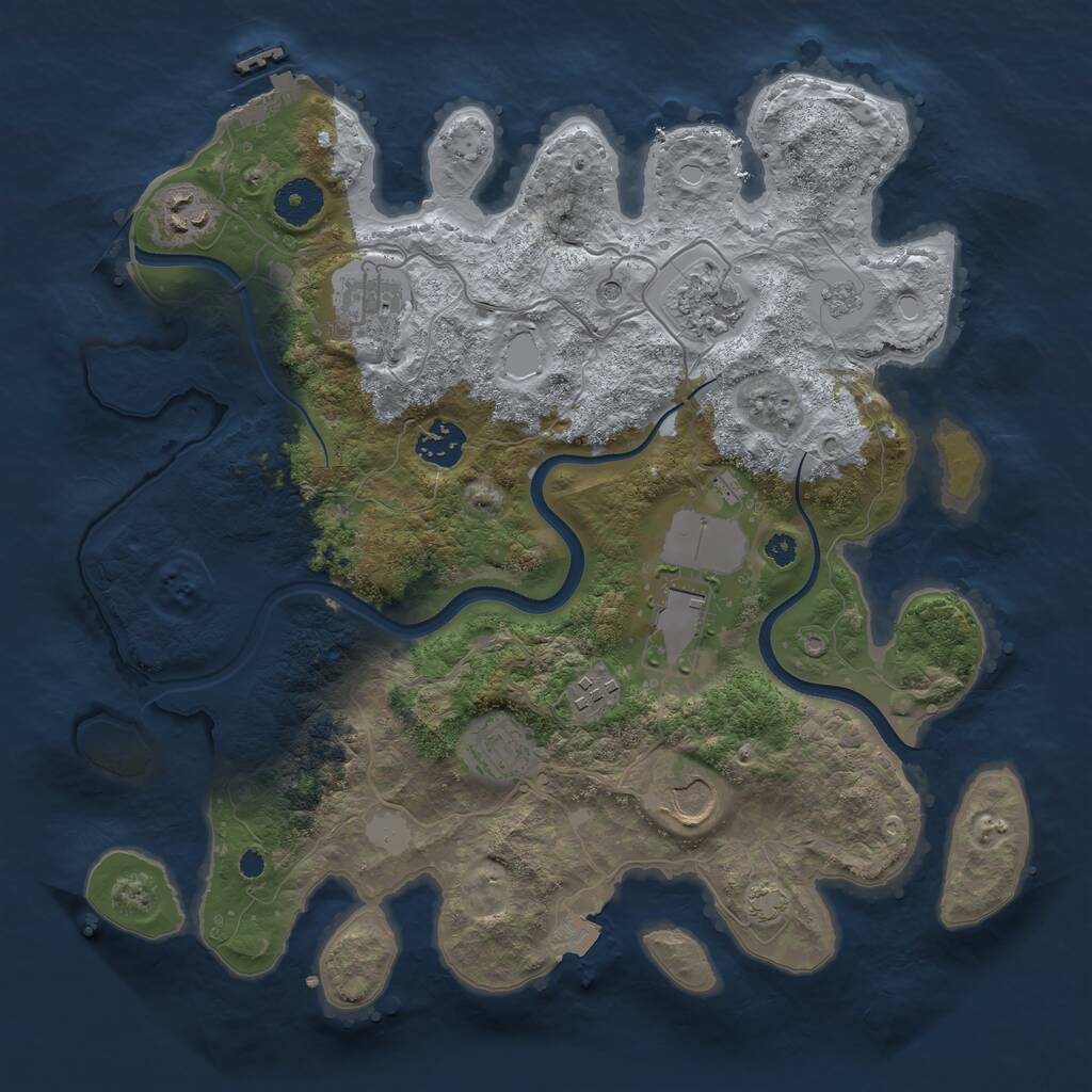 Rust Map: Procedural Map, Size: 3500, Seed: 15487548, 13 Monuments