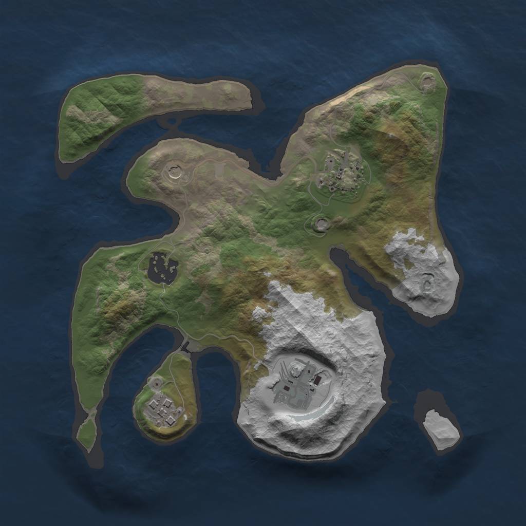 Rust Map: Barren, Size: 2511, Seed: 2108256897, 7 Monuments