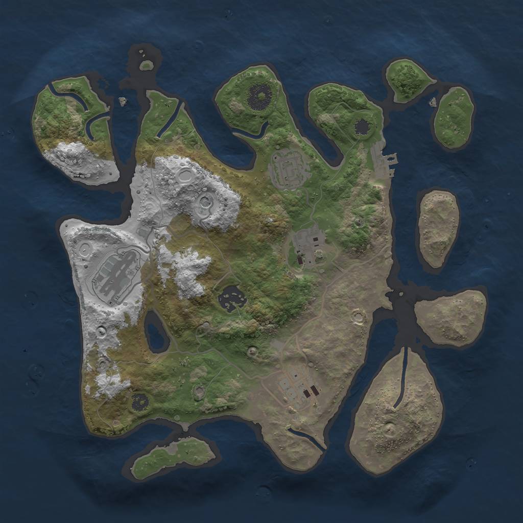 Rust Map: Procedural Map, Size: 3000, Seed: 698739656, 15 Monuments