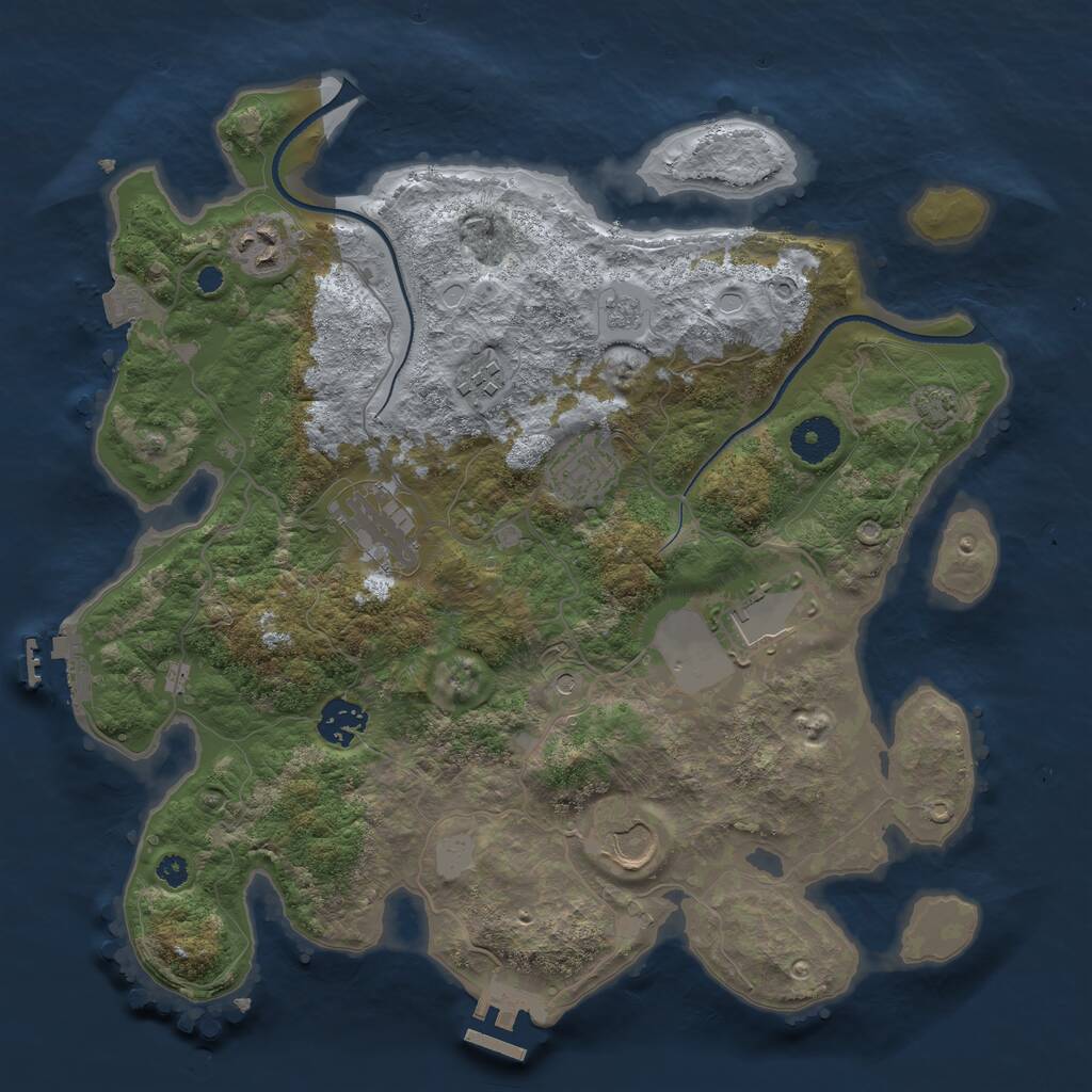 Rust Map: Procedural Map, Size: 3500, Seed: 25487548, 13 Monuments