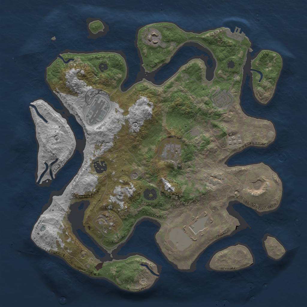 Rust Map: Procedural Map, Size: 3500, Seed: 890099025, 13 Monuments