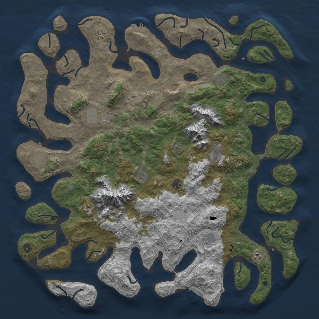 Rust Map: Procedural Map, Size: 5500, Seed: 349893, 19 Monuments