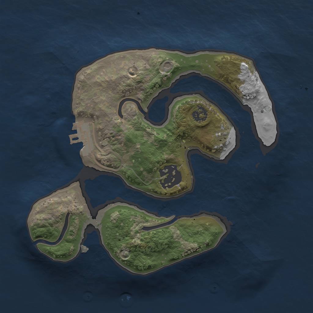 Rust Map: Procedural Map, Size: 2000, Seed: 1289255253, 4 Monuments