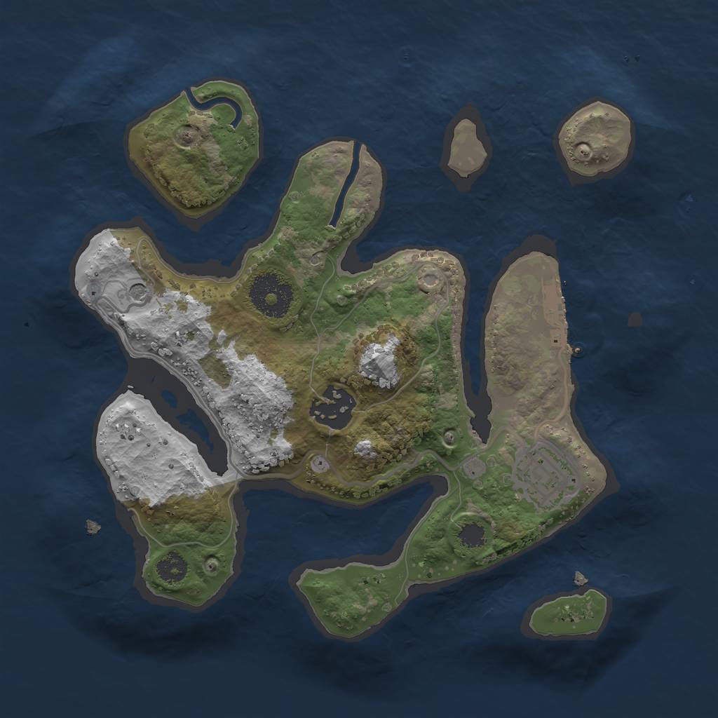 Rust Map: Procedural Map, Size: 2500, Seed: 85366241, 6 Monuments