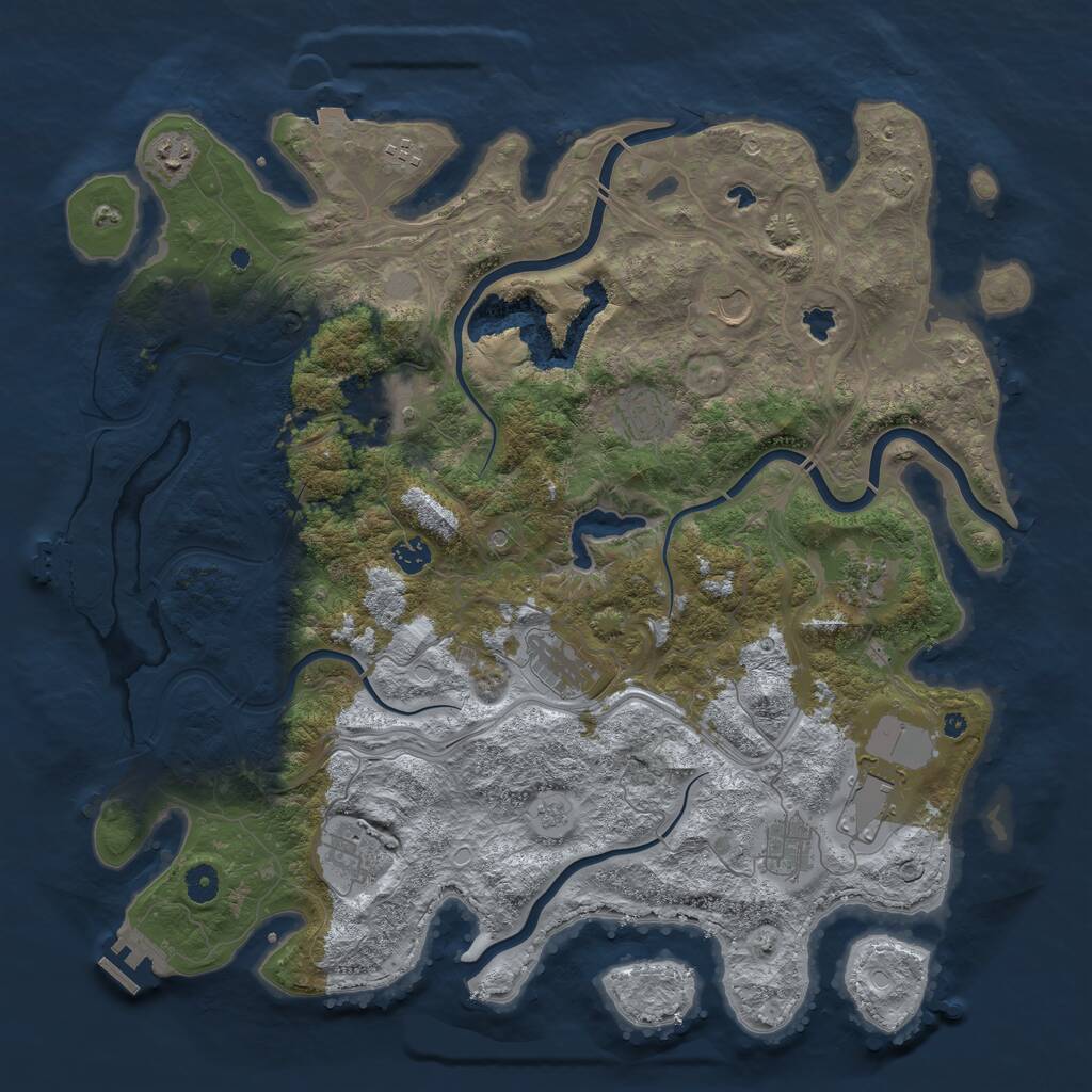 Rust Map: Procedural Map, Size: 4500, Seed: 656742, 17 Monuments