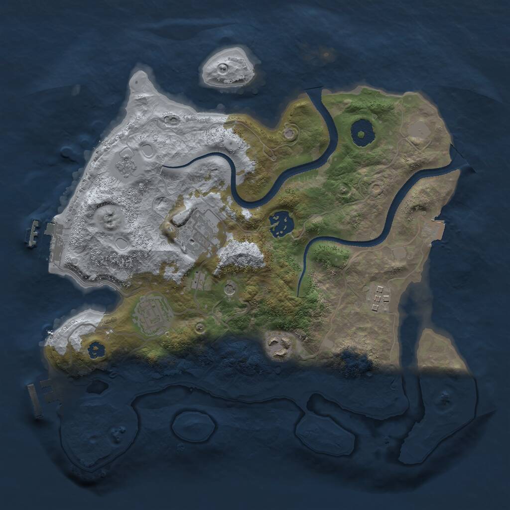 Rust Map: Procedural Map, Size: 3000, Seed: 5832, 10 Monuments