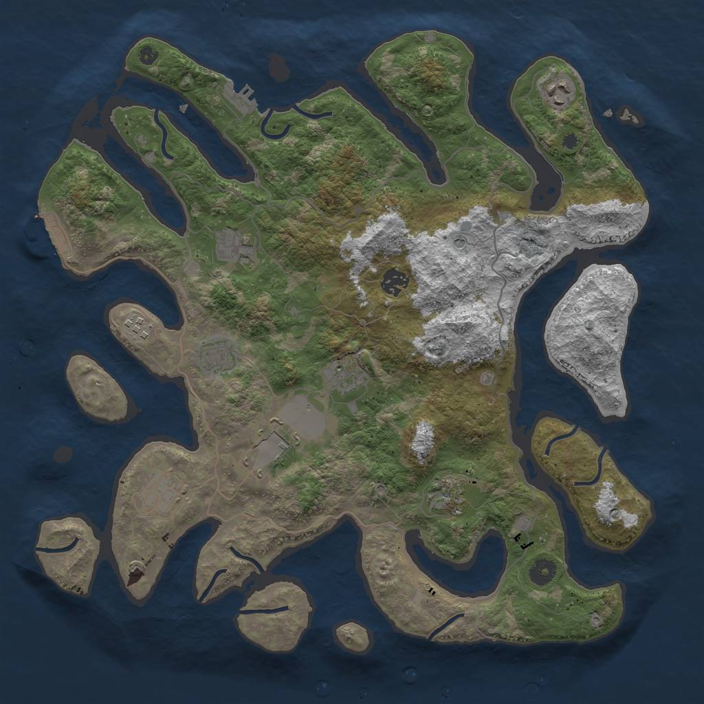 Rust Map: Procedural Map, Size: 4000, Seed: 3249986, 14 Monuments