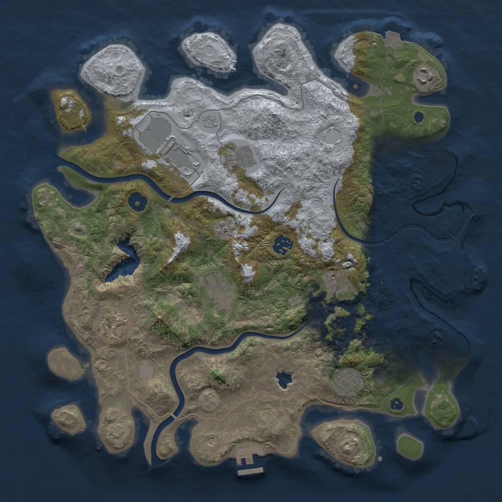 Rust Map: Procedural Map, Size: 4000, Seed: 13842, 15 Monuments