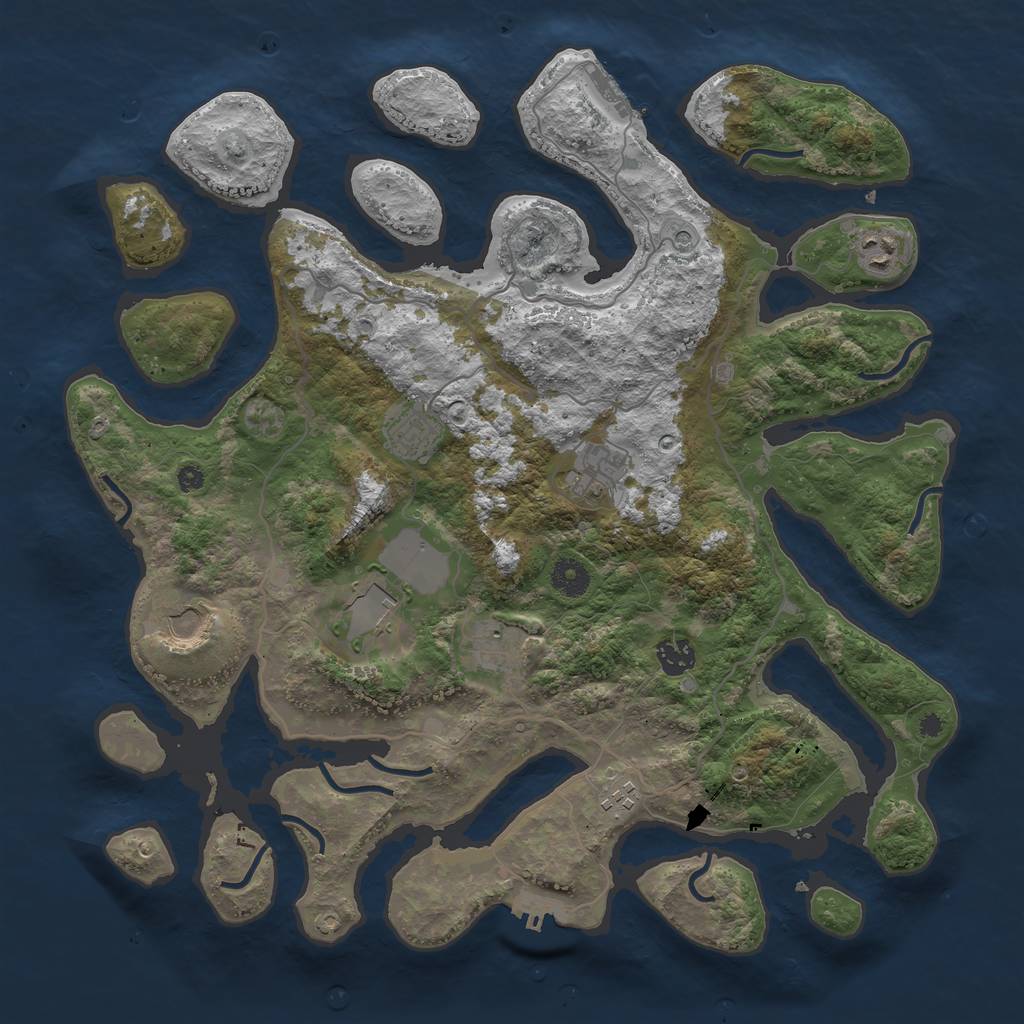 Rust Map: Procedural Map, Size: 4000, Seed: 13842, 13 Monuments