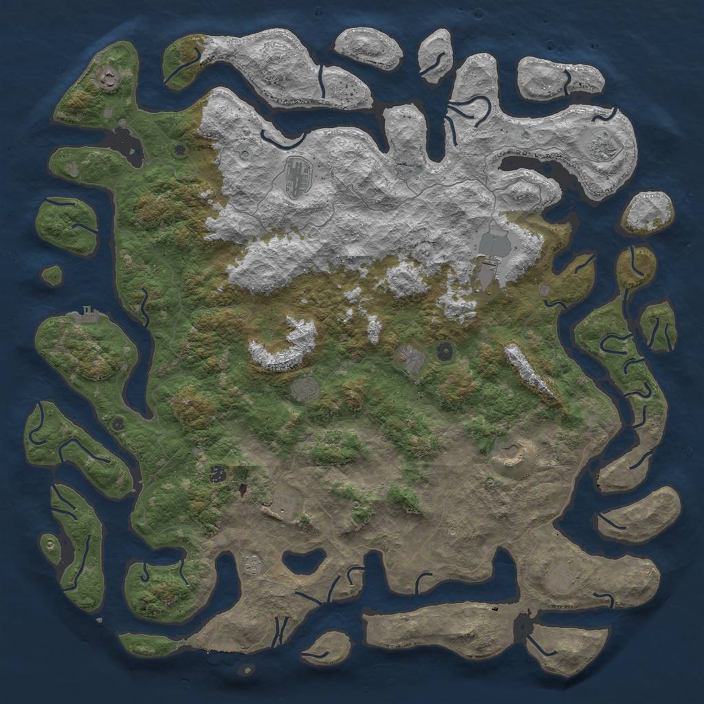 Rust Map: Procedural Map, Size: 6000, Seed: 452810654, 16 Monuments