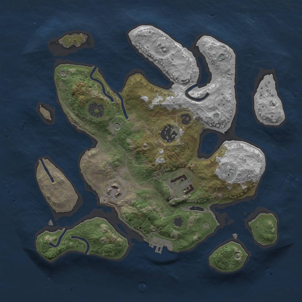 Rust Map: Procedural Map, Size: 2815, Seed: 42069, 7 Monuments