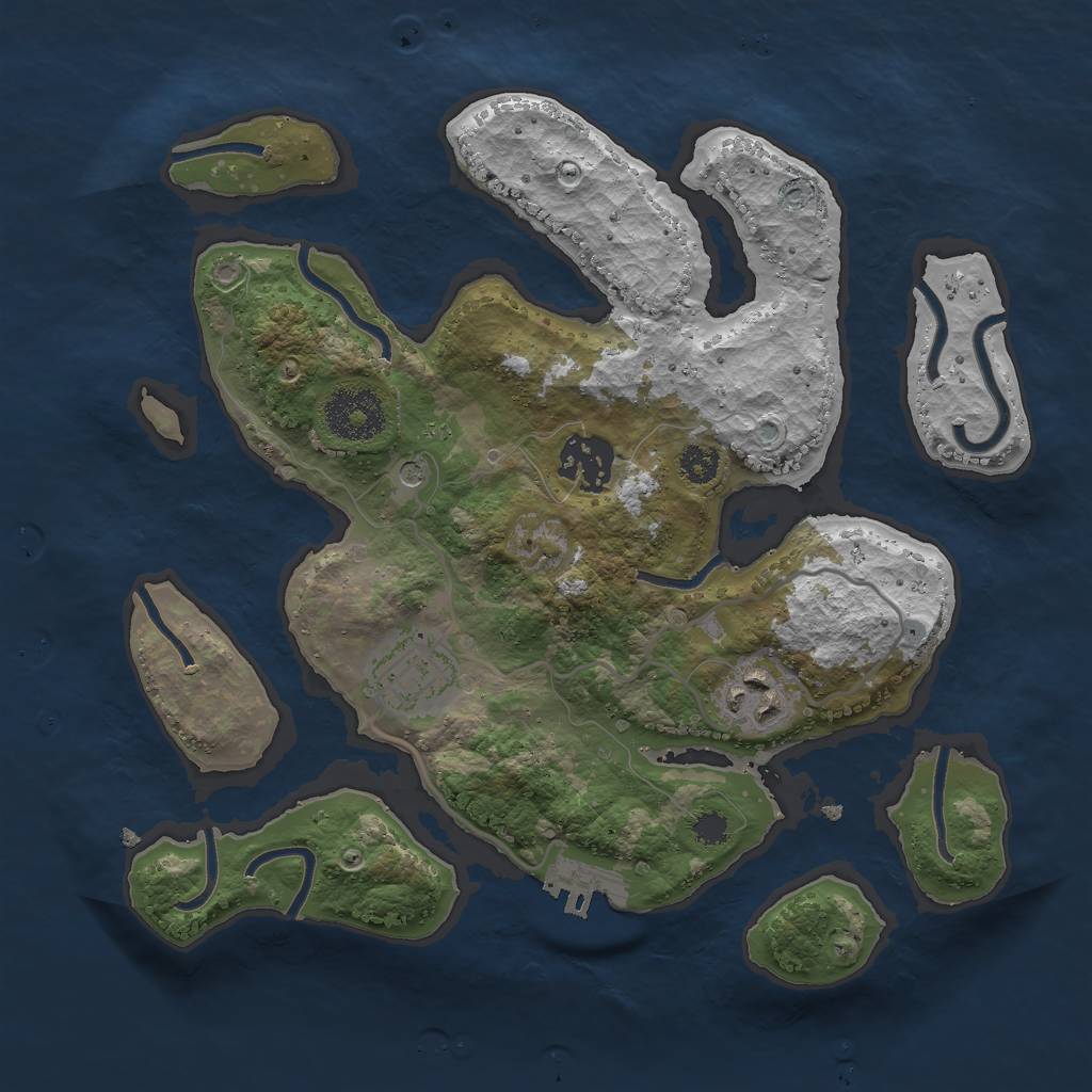 Rust Map: Procedural Map, Size: 2850, Seed: 42069, 7 Monuments