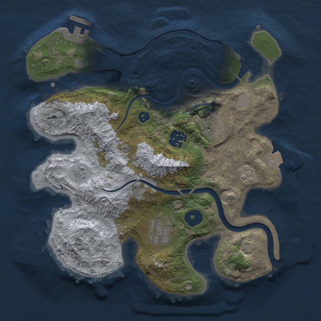 Rust Map: Procedural Map, Size: 2850, Seed: 6521, 9 Monuments