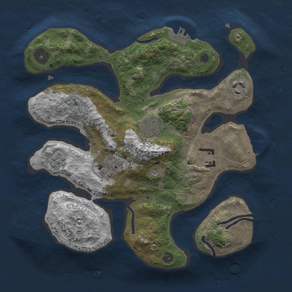 Rust Map: Procedural Map, Size: 2850, Seed: 6521, 10 Monuments