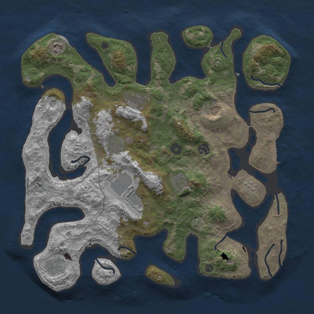 Rust Map: Procedural Map, Size: 4000, Seed: 1636586325, 13 Monuments