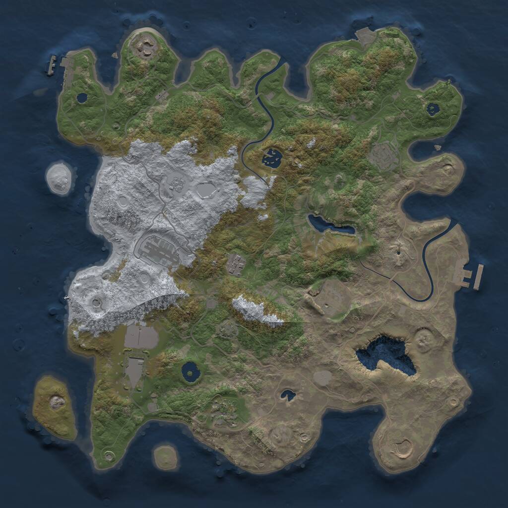 Rust Map: Procedural Map, Size: 4000, Seed: 15891, 15 Monuments