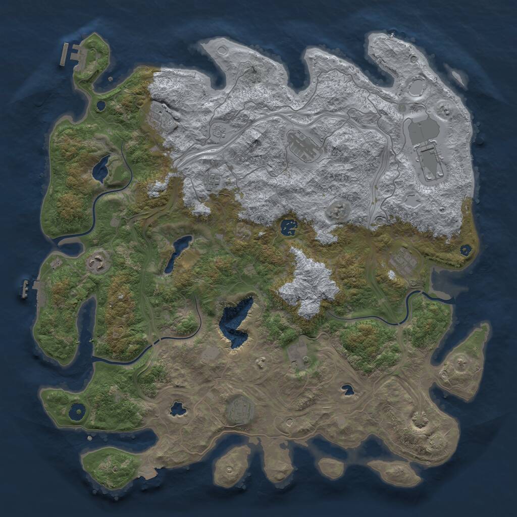 Rust Map: Procedural Map, Size: 4500, Seed: 721587272, 15 Monuments