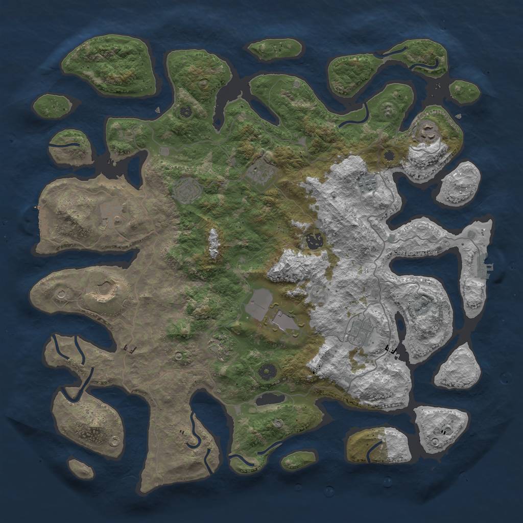 Rust Map: Procedural Map, Size: 4500, Seed: 885427909, 15 Monuments