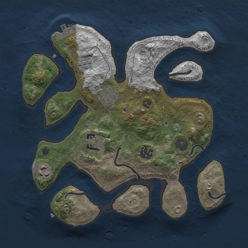 Rust Map: Procedural Map, Size: 2850, Seed: 2147483645, 9 Monuments