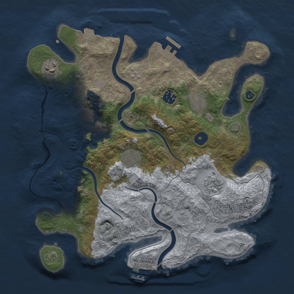 Rust Map: Procedural Map, Size: 3400, Seed: 389, 13 Monuments