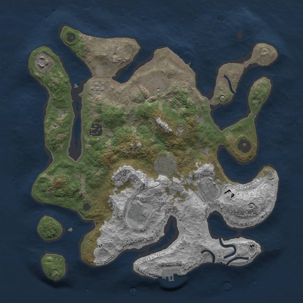 Rust Map: Procedural Map, Size: 3400, Seed: 389, 12 Monuments