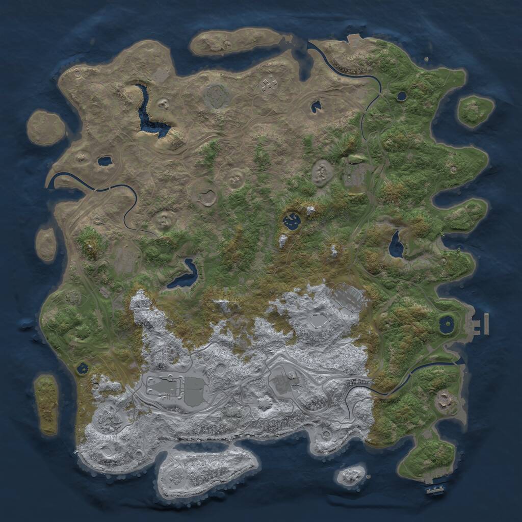 Rust Map: Procedural Map, Size: 4750, Seed: 1741753039, 17 Monuments