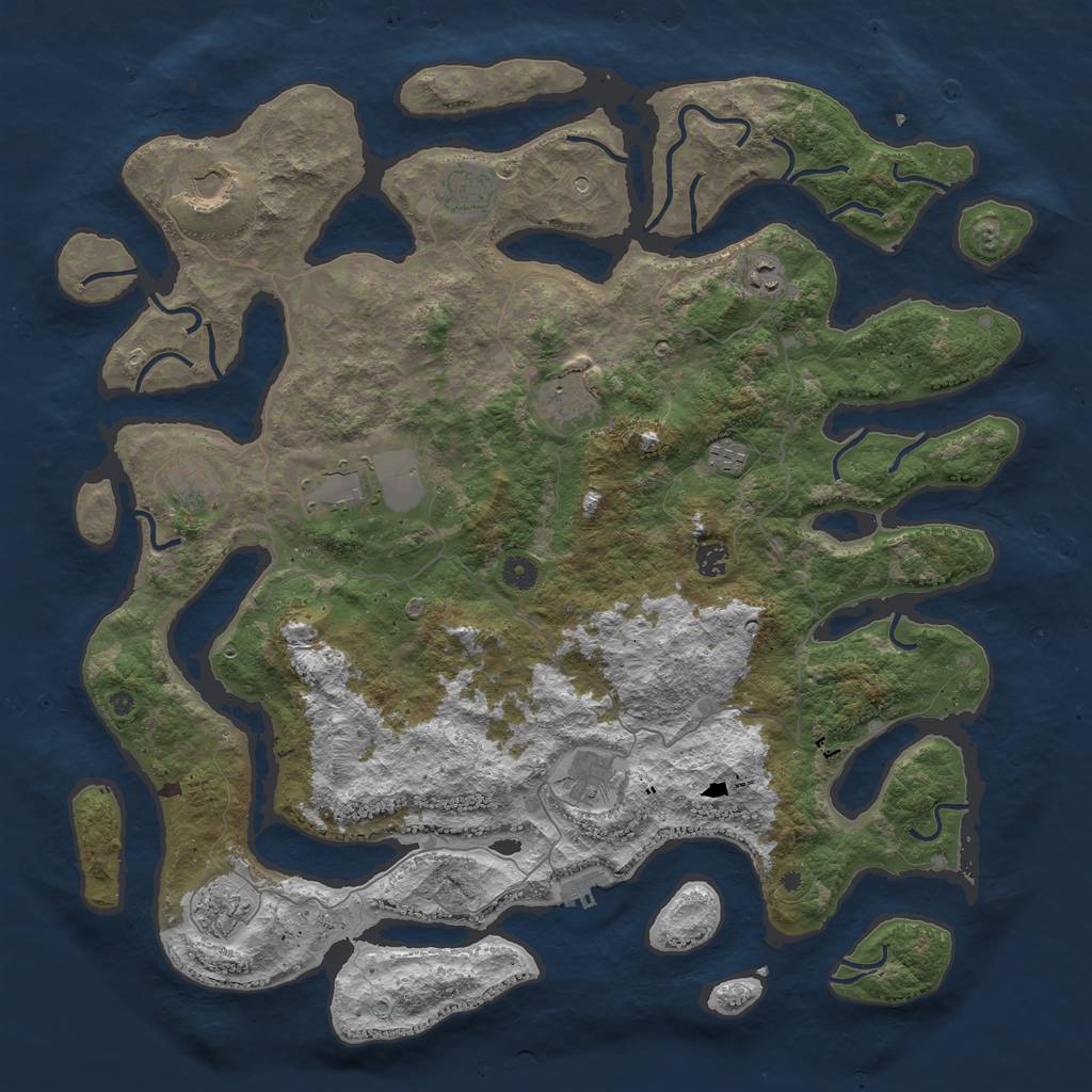 Rust Map: Procedural Map, Size: 4750, Seed: 1741753039, 14 Monuments