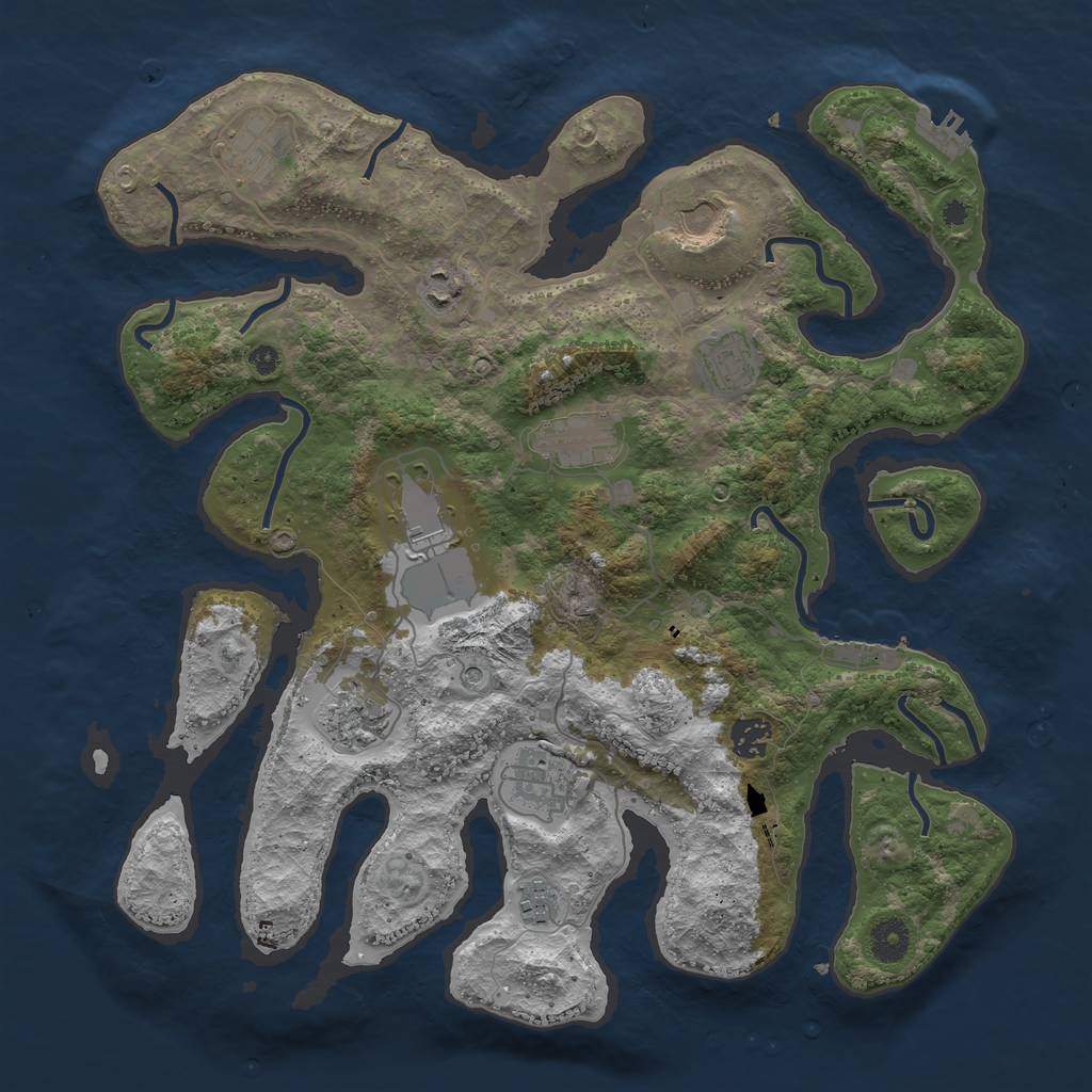 Rust Map: Procedural Map, Size: 3900, Seed: 12592, 15 Monuments