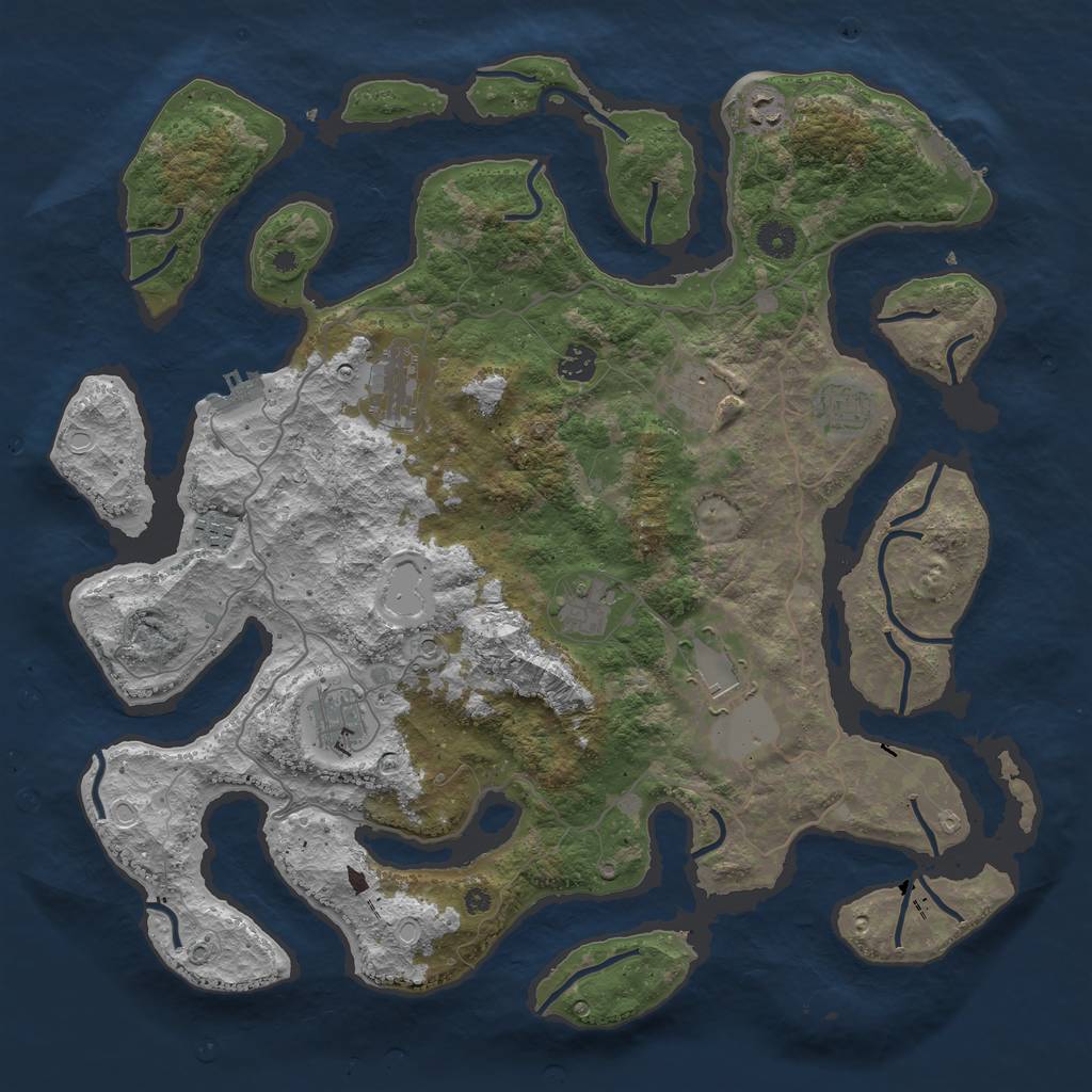 Rust Map: Procedural Map, Size: 4250, Seed: 14858, 20 Monuments