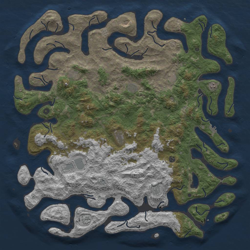 Rust Map: Procedural Map, Size: 6000, Seed: 1116969, 15 Monuments