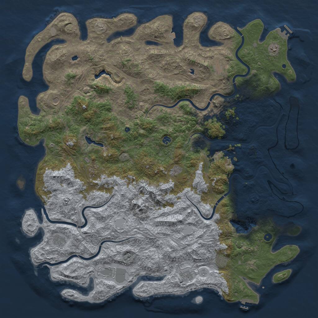 Rust Map: Procedural Map, Size: 6000, Seed: 1116969, 17 Monuments