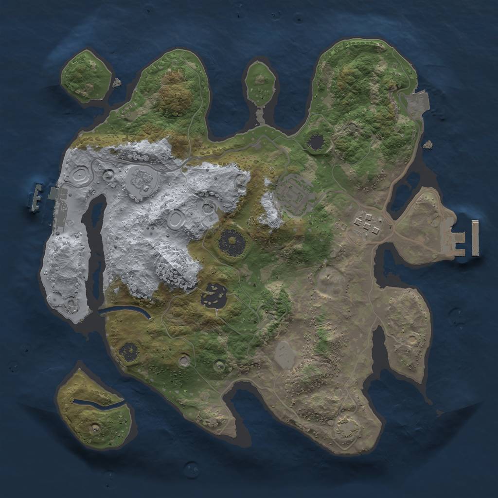 Rust Map: Procedural Map, Size: 2800, Seed: 3044, 11 Monuments