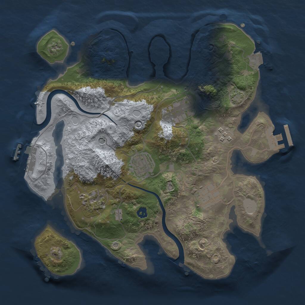 Rust Map: Procedural Map, Size: 2800, Seed: 3044, 10 Monuments