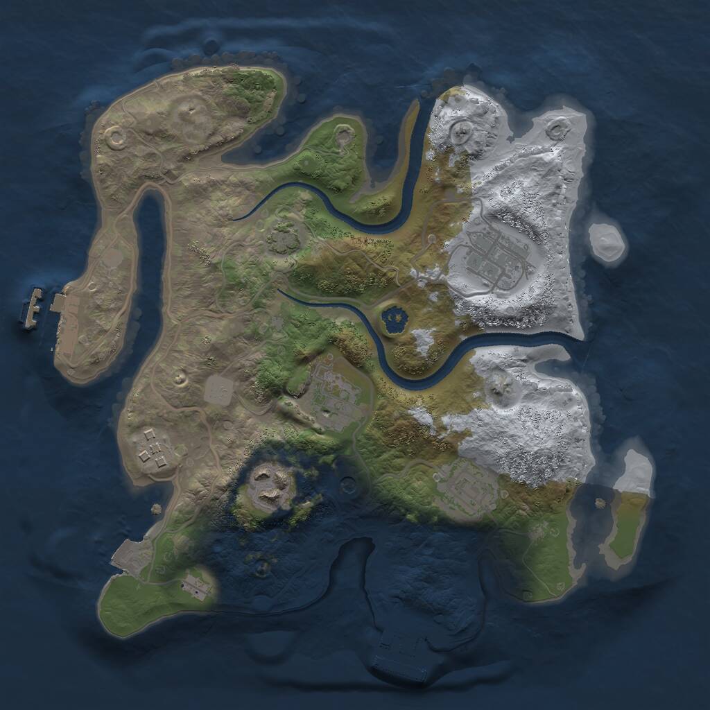 Rust Map: Procedural Map, Size: 2700, Seed: 7488, 10 Monuments