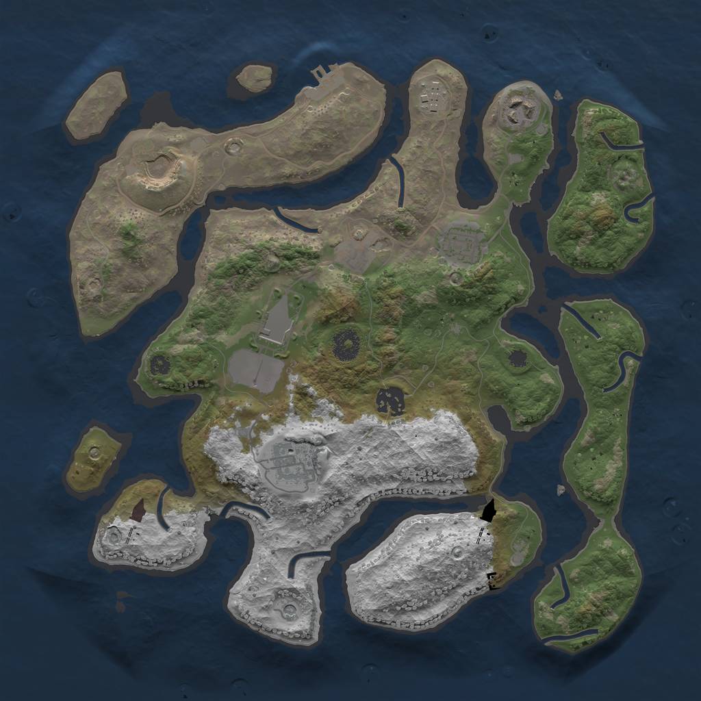 Rust Map: Procedural Map, Size: 3500, Seed: 978013, 12 Monuments