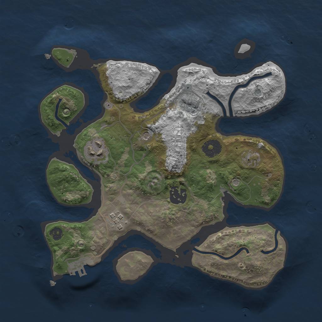 Rust Map: Procedural Map, Size: 2655, Seed: 13825, 7 Monuments